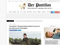 Bild zum Artikel: 'Na endlich!' Übergewichtige Soldaten freuen sich auf Uniformen für Schwangere