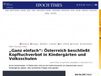 Bild zum Artikel: „Ganz einfach“: Österreich beschließt Kopftuchverbot in Kindergärten und Volksschulen