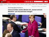 Bild zum Artikel: CDU-Anhänger gehen auf Kanzlerin los - Interne Kritiker wollen Merkel mit „Konservativem Manifest' zum Kurswechsel zwingen