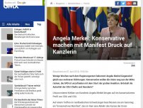 Bild zum Artikel: Angela Merkel: Konservative machen mit Manifest Druck auf Kanzlerin