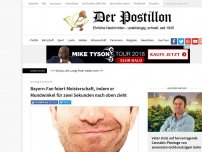 Bild zum Artikel: Bayern-Fan feiert Meisterschaft, indem er Mundwinkel für zwei Sekunden nach oben zieht