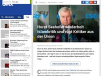 Bild zum Artikel: Horst Seehofer wiederholt Islamkritik und rügt Kritiker aus der Union