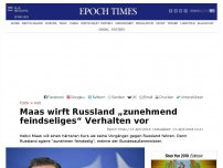 Bild zum Artikel: Maas wirft Russland „zunehmend feindseliges“ Verhalten vor