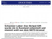 Bild zum Artikel: Schweizer Labor: Das Skripal-Gift wurde nie in Russland entwickelt und stammt wohl aus dem NATO-Arsenal