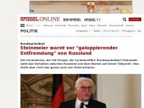 Bild zum Artikel: Bundespräsident: Steinmeier warnt vor 'galoppierender Entfremdung' von Russland