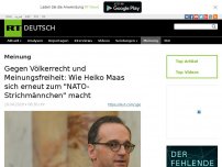 Bild zum Artikel: Gegen Völkerrecht und Meinungsfreiheit: Wie Heiko Maas sich erneut zum 'NATO-Strichmännchen' macht