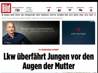 Bild zum Artikel: 11-Jähriger stirbt - Lkw überfährt Jungen vor den Augen der Mutter