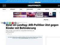 Bild zum Artikel: Eklat im Landtag: AfD-Politiker ätzt gegen Kinder mit Behinderung