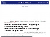 Bild zum Artikel: Neues Wohnhaus mit Tiefgarage, Fußbodenheizung und Hausmeisterservice – Flüchtlinge ziehen im Juni ein