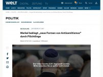 Bild zum Artikel: Merkel beklagt „neue Formen von Antisemitismus“ durch Flüchtlinge