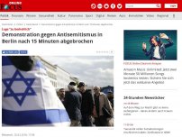 Bild zum Artikel: Lage 'zu bedrohlich' - Demonstration gegen Antisemitismus in Berlin nach 15 Minuten abgebrochen