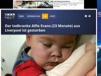 Bild zum Artikel: Der todkranke Alfie Evans (23 Monate) aus Liverpool ist gestorben