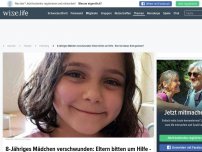 Bild zum Artikel: 8-Jähriges Mädchen verschwunden: Eltern bitten um Hilfe - Wer hat dieses Kind gesehen?