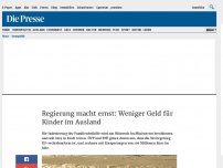 Bild zum Artikel: Regierung macht ernst: Weniger Geld für Kinder im Ausland