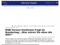 Bild zum Artikel: MdB Verena Hartmann fragt im Bundestag: „Was wären Sie ohne die AfD?“