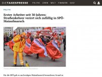 Bild zum Artikel: Erster Arbeiter seit 30 Jahren: Straßenkehrer verirrt sich zufällig in SPÖ-Maiaufmarsch