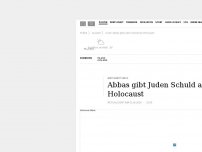 Bild zum Artikel: Abbas gibt Juden Schuld am Holocaust