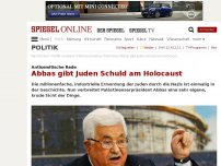 Bild zum Artikel: Antisemitische Rede: Abbas gibt Juden Schuld am Holocaust