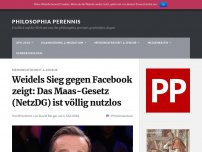 Bild zum Artikel: Weidels Sieg gegen Facebook zeigt: Das Maas-Gesetz (NetzDG) ist völlig nutzlos
