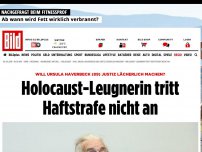 Bild zum Artikel: Will sie Justiz foppen? - Holocaust-Leugnerin tritt Haftstrafe nicht an!