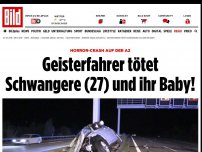 Bild zum Artikel: Horror-Crash auf der A2 - Geisterfahrer tötet Schwangere (27) und Baby!