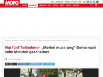 Bild zum Artikel: Nur fünf Teilnehmer: „Merkel muss weg“-Demo nach zehn Minuten gescheitert