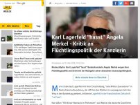 Bild zum Artikel: Karl Lagerfeld 'hasst' Angela Merkel - Kritik an Flüchtlingspolitik der Kanzlerin