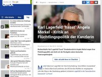 Bild zum Artikel: Karl Lagerfeld 'hasst' Angela Merkel - Kritik an Flüchtlingspolitik der Kanzlerin