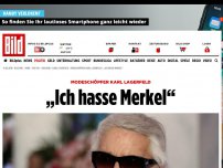 Bild zum Artikel: Karl Lagerfeld - „Ich hasse Merkel“