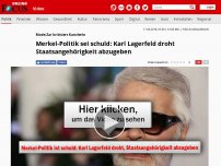 Bild zum Artikel: Mode-Zar kritisiert Kanzlerin - Merkel-Politik ist Schuld: Karl Lagerfeld droht Staatsangehörigkeit abzugeben
