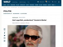Bild zum Artikel: Karl Lagerfeld „verabscheut“ Kanzlerin Merkel