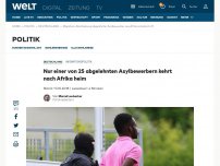 Bild zum Artikel: Nur einer von 25 abgelehnten Asylbewerbern kehrt nach Afrika heim