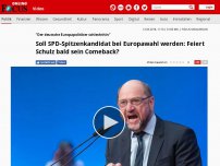 Bild zum Artikel: 'Der deutsche Europapolitiker schlechthin' - Soll SPD-Spitzenkandidat bei Europawahl werden: Feiert Schulz bald sein Comeback?