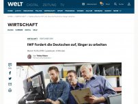 Bild zum Artikel: IWF fordert die Deutschen auf, länger zu arbeiten