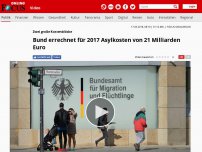 Bild zum Artikel: Zwei große Kostenblöcke - Bund errechnet für 2017 Asylkosten von 21 Milliarden Euro
