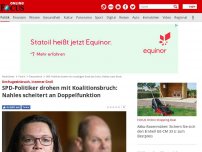 Bild zum Artikel: Umfrageeinbruch, interner Groll - SPD-Politiker drohen mit Koalitionsbruch: Nahles scheitert an Doppelfunktion