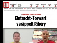 Bild zum Artikel: „JUBEEEELN“ nach Pokalsieg - Eintracht-Torwart veräppelt Ribéry