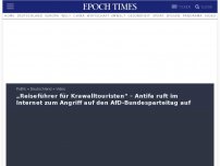Bild zum Artikel: „Reiseführer für Krawalltouristen“ – Antifa ruft im Internet zum Angriff auf den AfD-Bundesparteitag auf