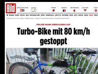Bild zum Artikel: Polizei verwundert - Turbo-Bike mit 80 km/h gestoppt