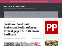 Bild zum Artikel: Caritasverband und Erzbistum Berlin rufen zu Protest gegen AfD-Demo in Berlin auf