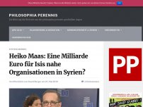Bild zum Artikel: Heiko Maas: Eine Milliarde Euro für Isis nahe Organisationen in Syrien?