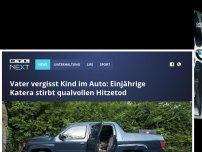 Bild zum Artikel: Vater vergisst Kind im Auto: Einjährige Katera stirbt qualvollen Hitzetod