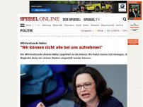 Bild zum Artikel: SPD-Vorsitzende Nahles: 'Wir können nicht alle bei uns aufnehmen'