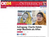 Bild zum Artikel: Aufregung: Charlie Hebdo zeigt Muslimin als Affen