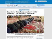Bild zum Artikel: Bayerische Rundfunk empfiehlt Nicht-Moslems, „aus Respekt“ Ramadan-Fastenbrechen zu veranstalten
