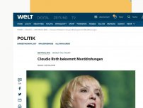 Bild zum Artikel: Claudia Roth bekommt Morddrohungen