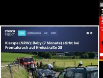 Bild zum Artikel: Kierspe: Baby stirbt bei Frontalcrash auf Kreisstraße 25