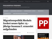 Bild zum Artikel: Migrationspolitik Merkels fordert neues Opfer: 14-jährige Susanna F. ermordet aufgefunden