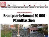 Bild zum Artikel: Irres Hochzeitsgeschenk - Brautpaar bekommt 30 000 Pfandflaschen 