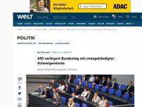 Bild zum Artikel: AfD verärgert Bundestag mit unangekündigter Schweigeminute